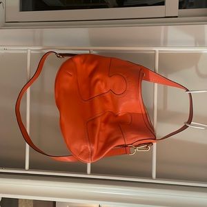 Tory Burch logo cross body bag orange.